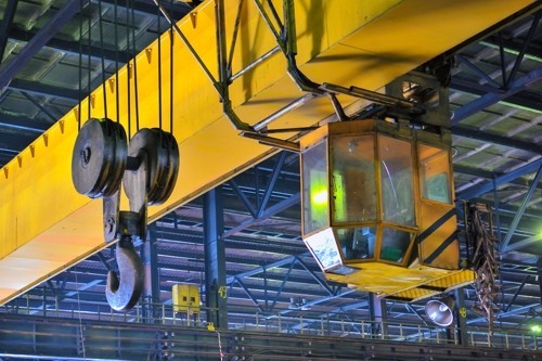 Crane gantry in steel plant