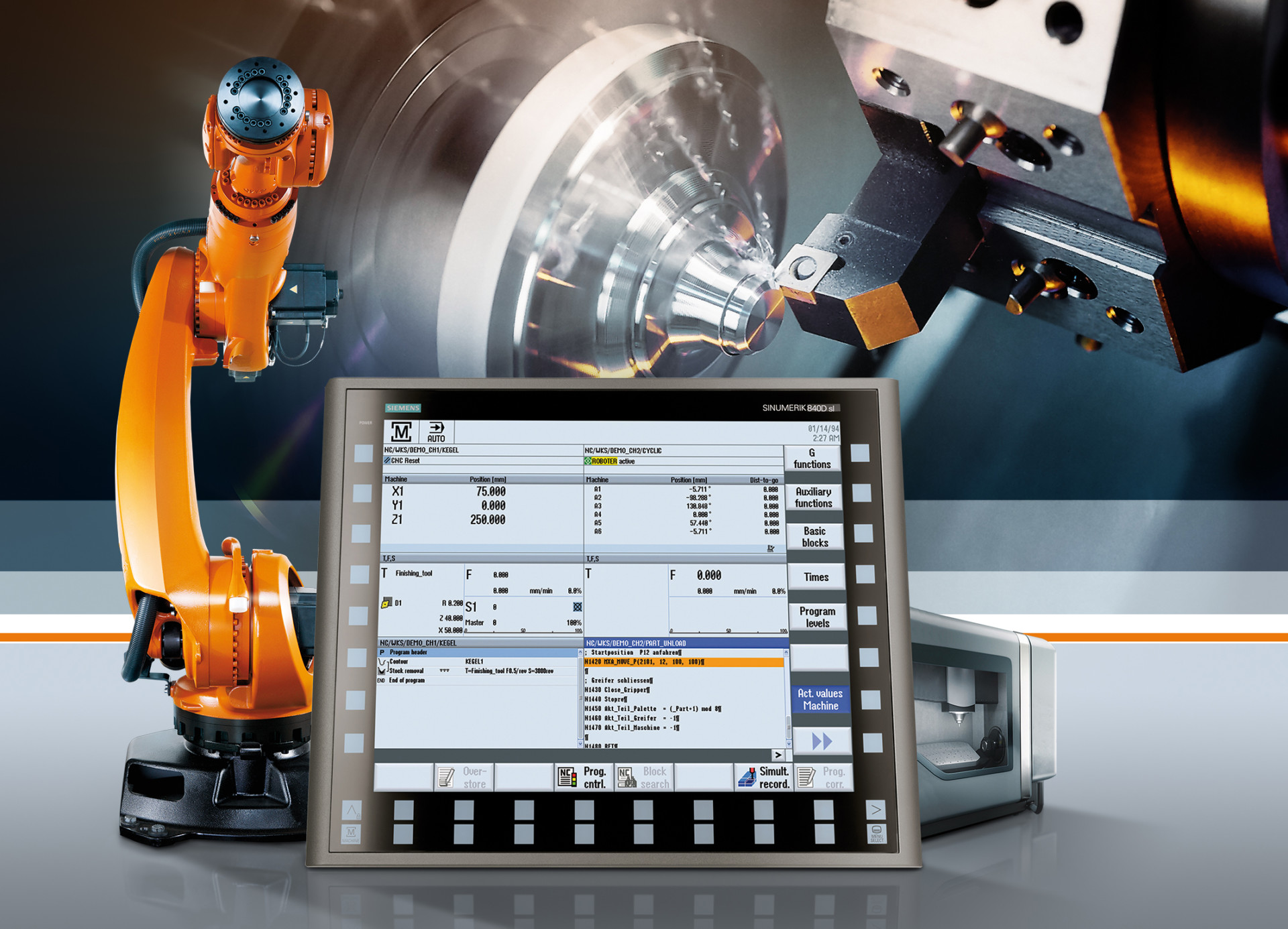 Durchgängige und integrierte Bedienung von Werkzeugmaschinen und Robotern / Seamless, integrated operation of machine tools and robotics